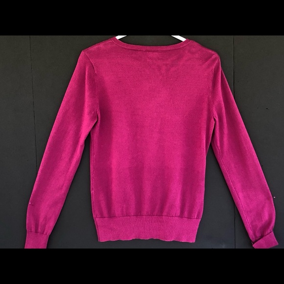 Loft Plum Cardigan Rhinestone Front Button Sweater - Picture 3 of 12